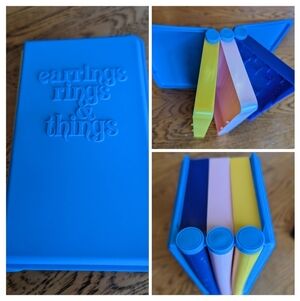 Earrings Rings and Things Book Jewelry Holder Vintage 80's